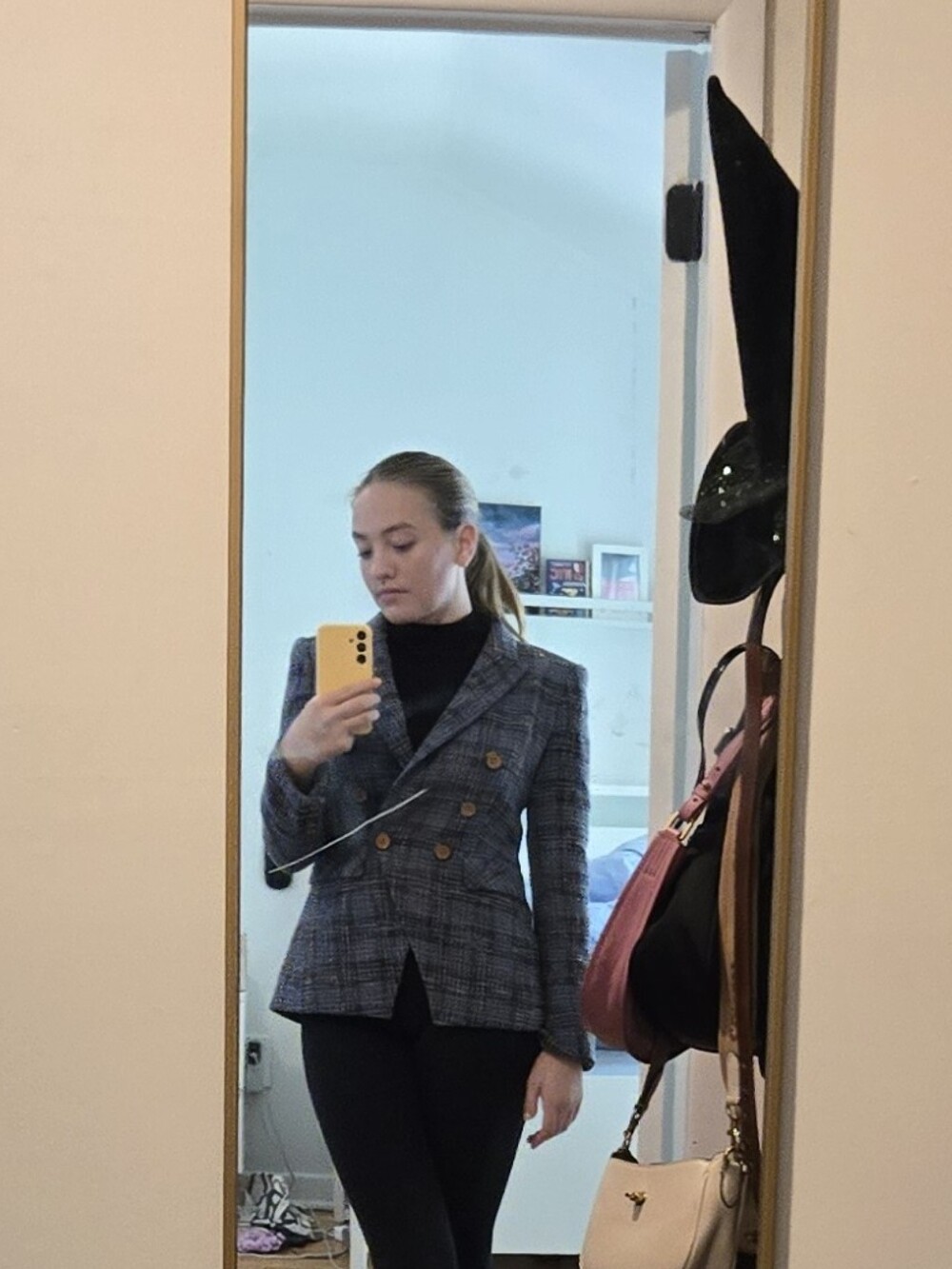 Veronica Beard Blue Plaid Double-Breasted Blazer